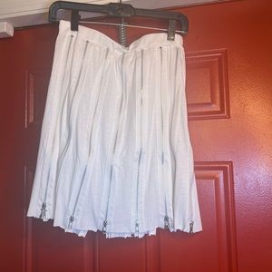 White Zipper Skirt